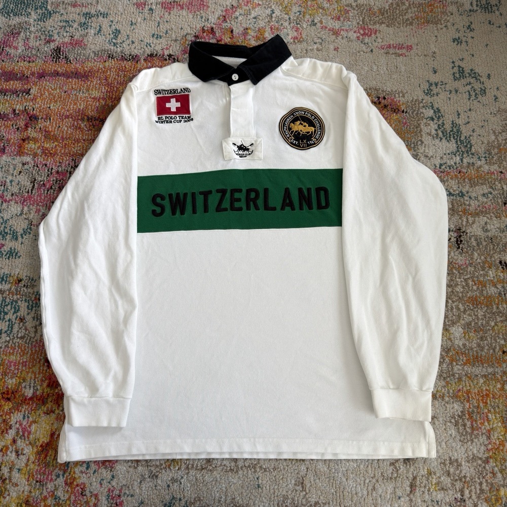 Ralph Lauren Switzerland Snow Polo Winter Cup 2008 Rugby Shirt XL IV